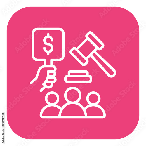 Maximum Bid Auction Vector Icon