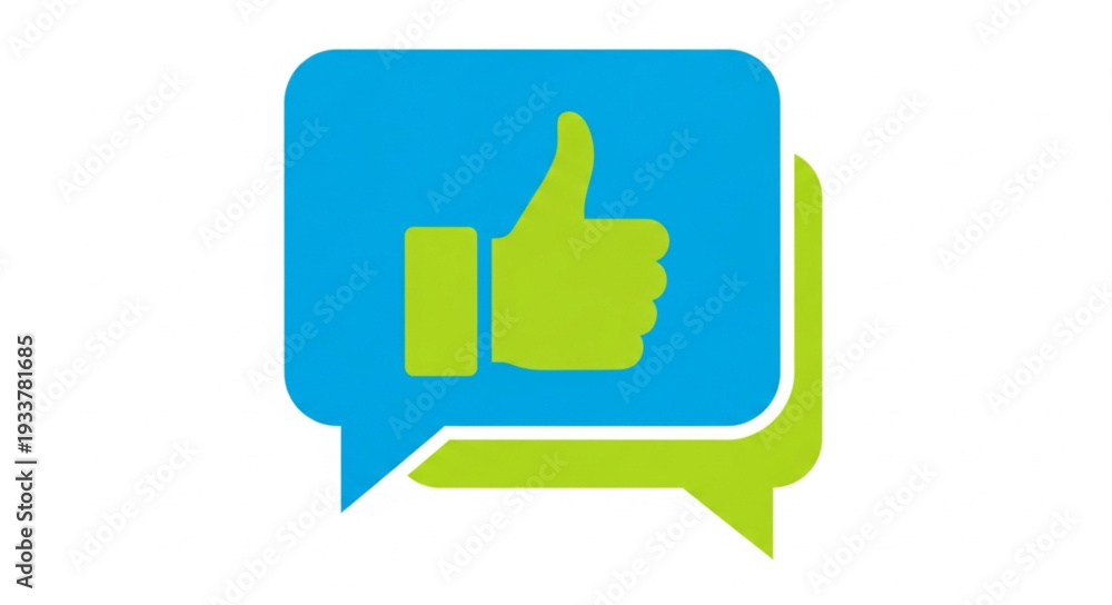 Obraz premium Thumbs Up Icon Inside Speech Bubbles.