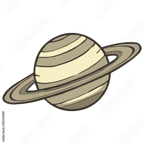 PLanet saturn isolated on white background. solar system planets vector illustration