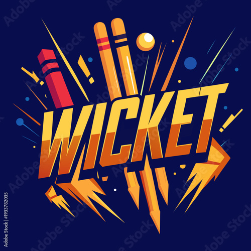 the text wicket is given in vector image 