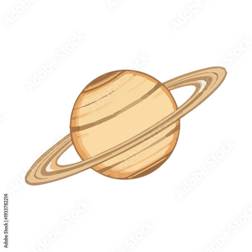 PLanet saturn isolated on white background. solar system planets vector illustration