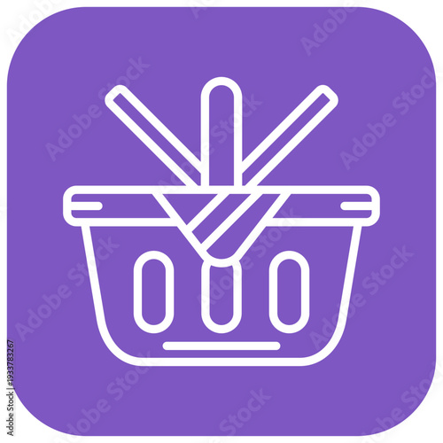 Picnic Basket Vector Icon