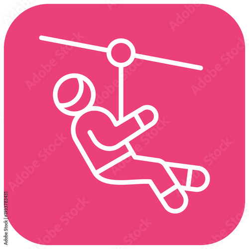 Zip Line Vector Icon