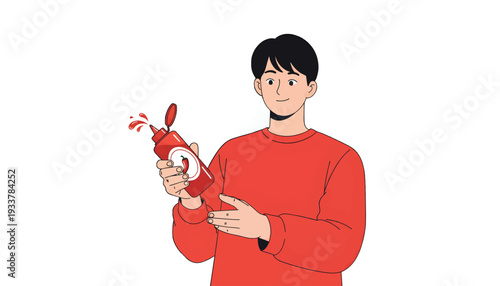 Accidental Hot Sauce Splash from Squeeze Bottle Funny Food Moment