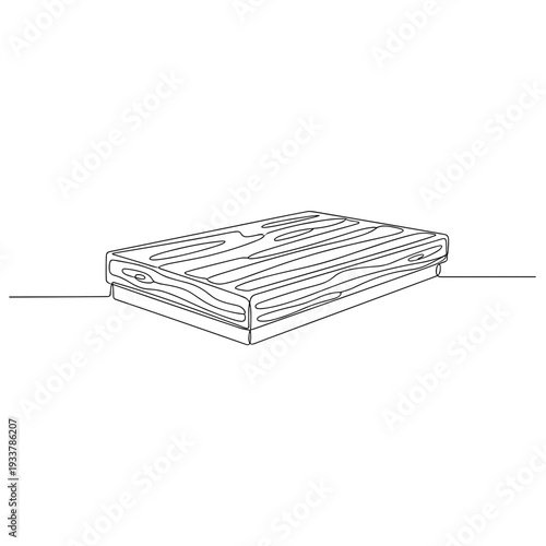 Black and white drawing of a wooden meat cutting board