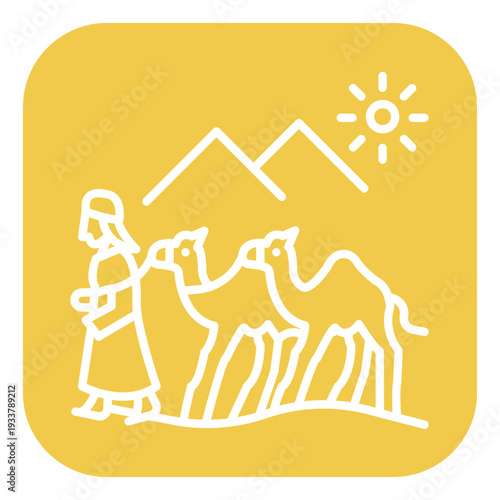 Camel Caravan Vector Icon