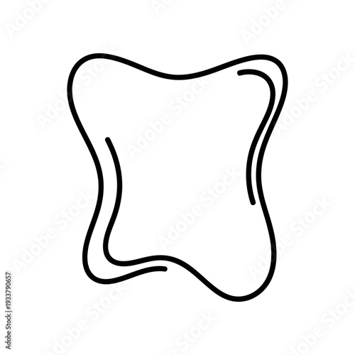 Single molar tooth outline icon isolated on white background dental health symbol
