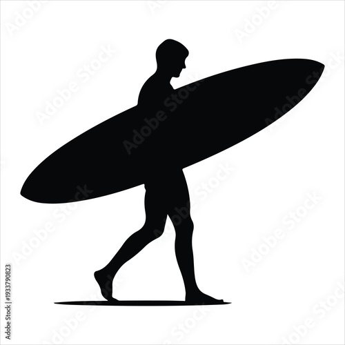 silhouette of a surfer