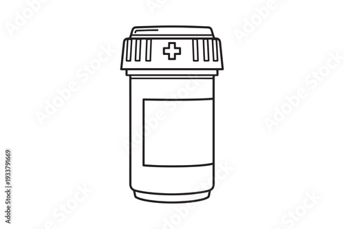 Pill bottle with label and cap