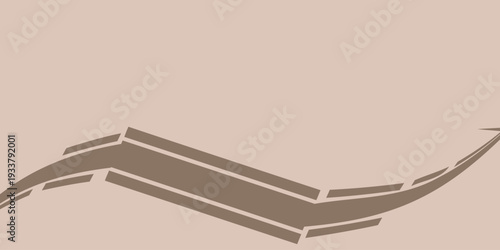 Brown abstract architectural element on beige background, armed forces day