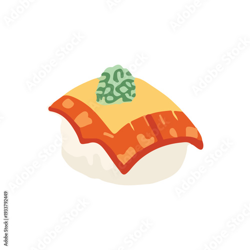Sushi elements vector illustration. print sticker