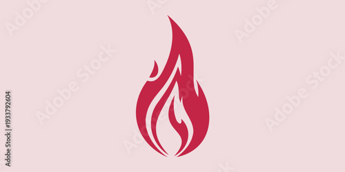 A stylized red flame on a pink background, armed forces day