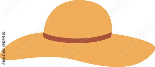 Vibrant orange cowboy hat with brown band
