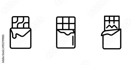 chocolate outline or line icon design bundle.