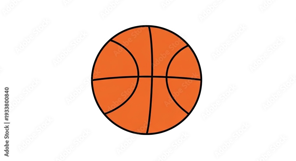 Fototapeta premium Basketball Flat Vector Icon Design Circle Cartoon Illustration Isolated 