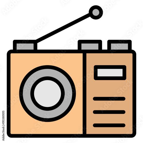 Radio Vector Filled Icon Design