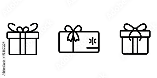 gift outline or line icon design bundle.