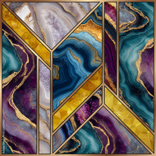Luxury Geometric Agate Marble Art Background
