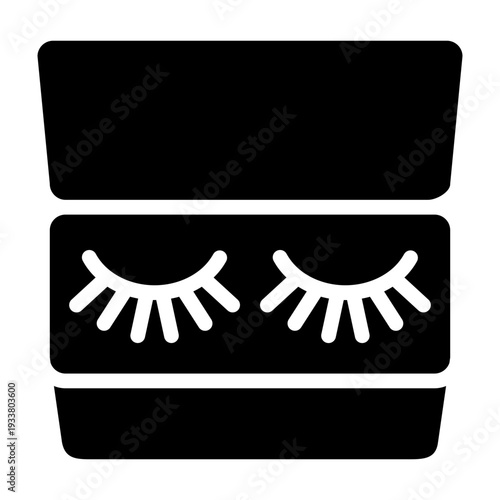 Eyelashes Vector Glyph Icon Design