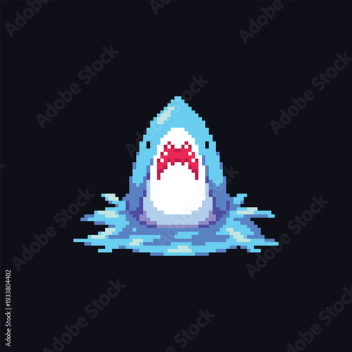 this is shark icon in pixel art with colorful color,this item good for presentations,stickers, icons, t shirt design,game asset,logo and project.