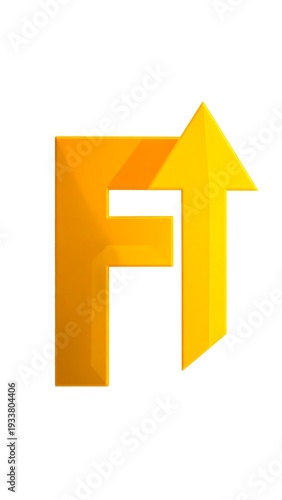 Wallpaper Mural A stylized letter with an upward-pointing arrow integrated into its design, rendered in gradients of orange and gold Torontodigital.ca