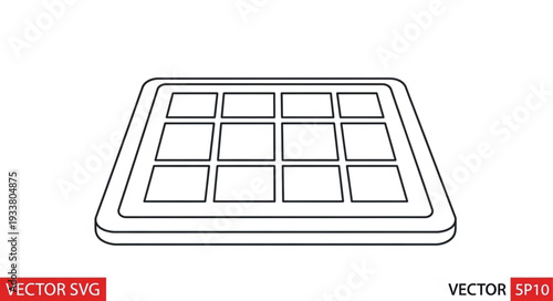 Illustration of a waffle grid pattern in perspective view.