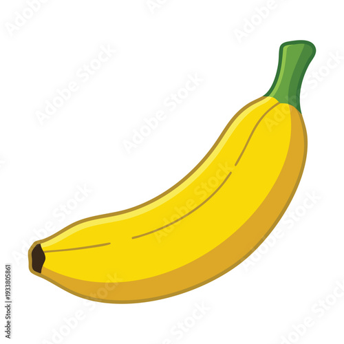 Ripe Yellow Banana Fruit Illustration