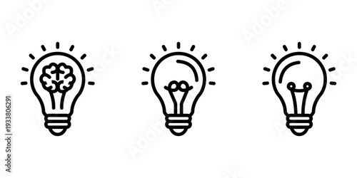 idea outline or line icon design bundle.