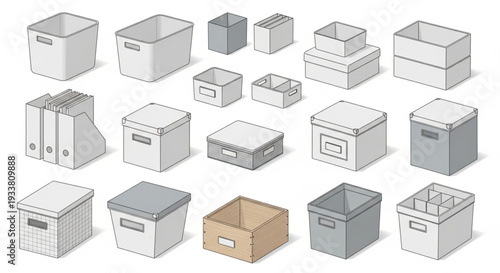 Collection of Various Storage Containers Boxes.
