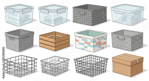 Collection of Various Storage Containers.