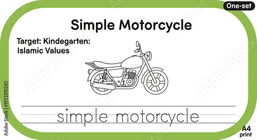 Simple Motorcycle Drawing for Kindergarten Kids - Islamic Values Education