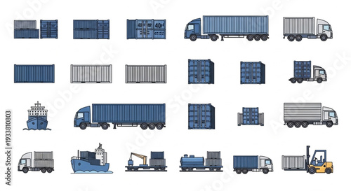 Collection of Various Trucks and Trailers.