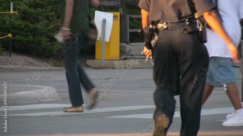 Wallpaper Mural police guard march in demonstration crime video footage HD 4k Torontodigital.ca