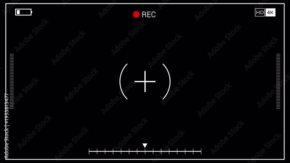 Phone Camera Hud Camera Recording HUD Square Screen Overlay REC HD 4K Label Battery Icon ...