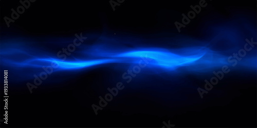 Abstract Blue Aura: An elegant, captivating illustration of an ethereal blue aura, gracefully dancing across a dark background, evoking a sense of mystery and energy.