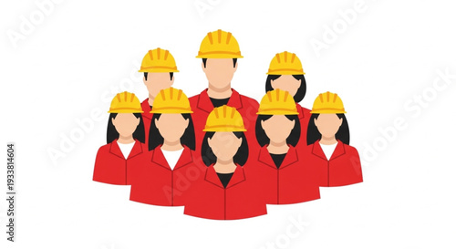 Construction Workers Group Illustration.