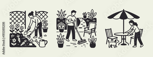 Home Garden Activities: Cultivating, Cleaning, and Outdoor Relaxation