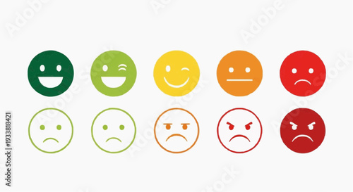 Customer satisfaction rating scale with emoji face icons