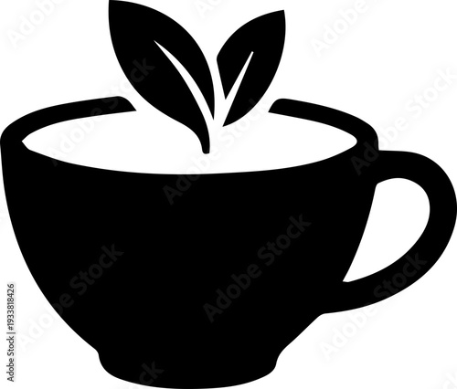 Tea and Coffee Beverage Silhouette Icon Set