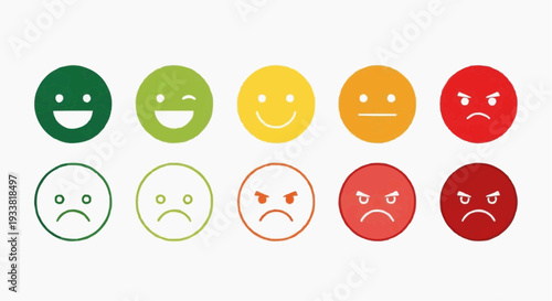 Customer satisfaction rating scale with emoji face icons