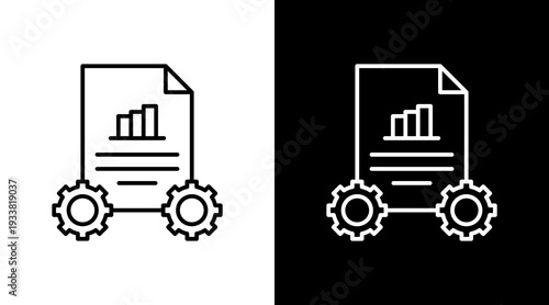 Operational Analytics Outline White Icon Set Design