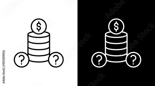 Business Forecasting Outline White Icon Set Design