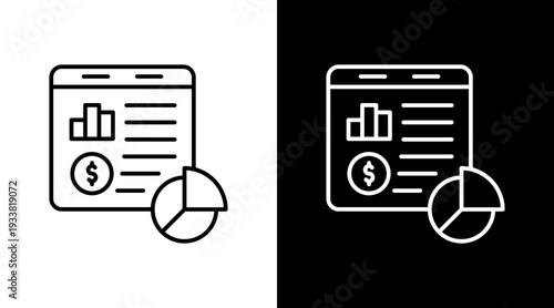 Enterprise Analytics Outline White Icon Set Design