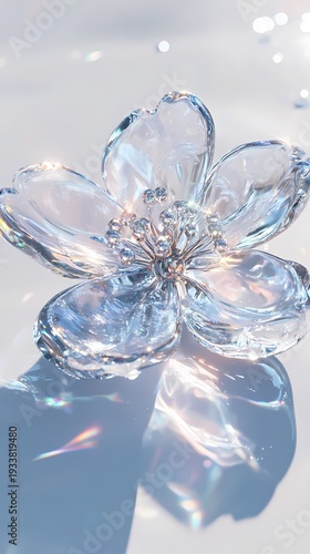 White crystal flower poster background