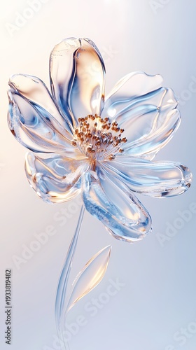 White crystal flower poster background