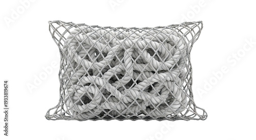 Net filled with coiled white ropes