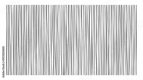 Abstract black and white vertical striped pattern creating optical illusion and geometric texture for modern wall art and minimalist interior design