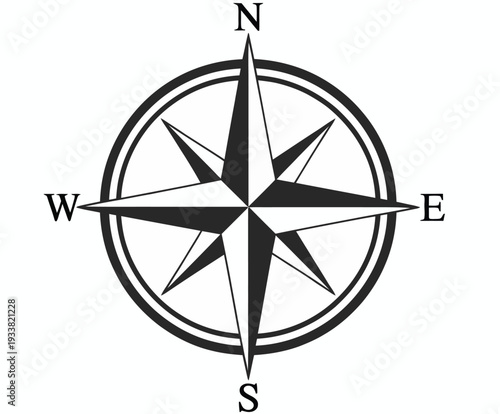 Compass rose vector image, featuring detailed compass direction illustration, PNG and vector formats for navigation, maps, and travel design projects.