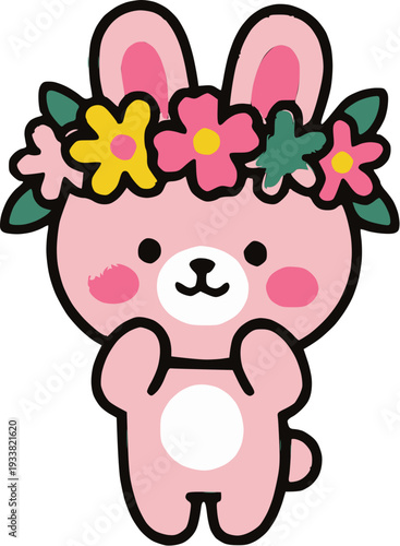 꽃관을 쓴 토끼