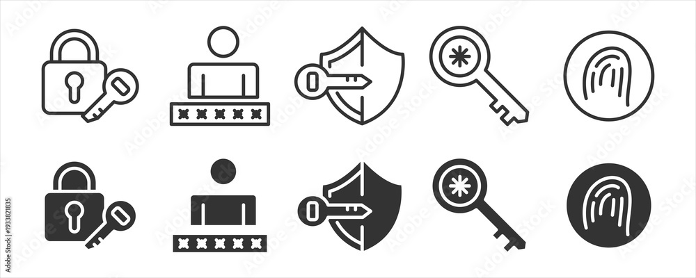 Fototapeta premium Passkey Authentication Security Icon 